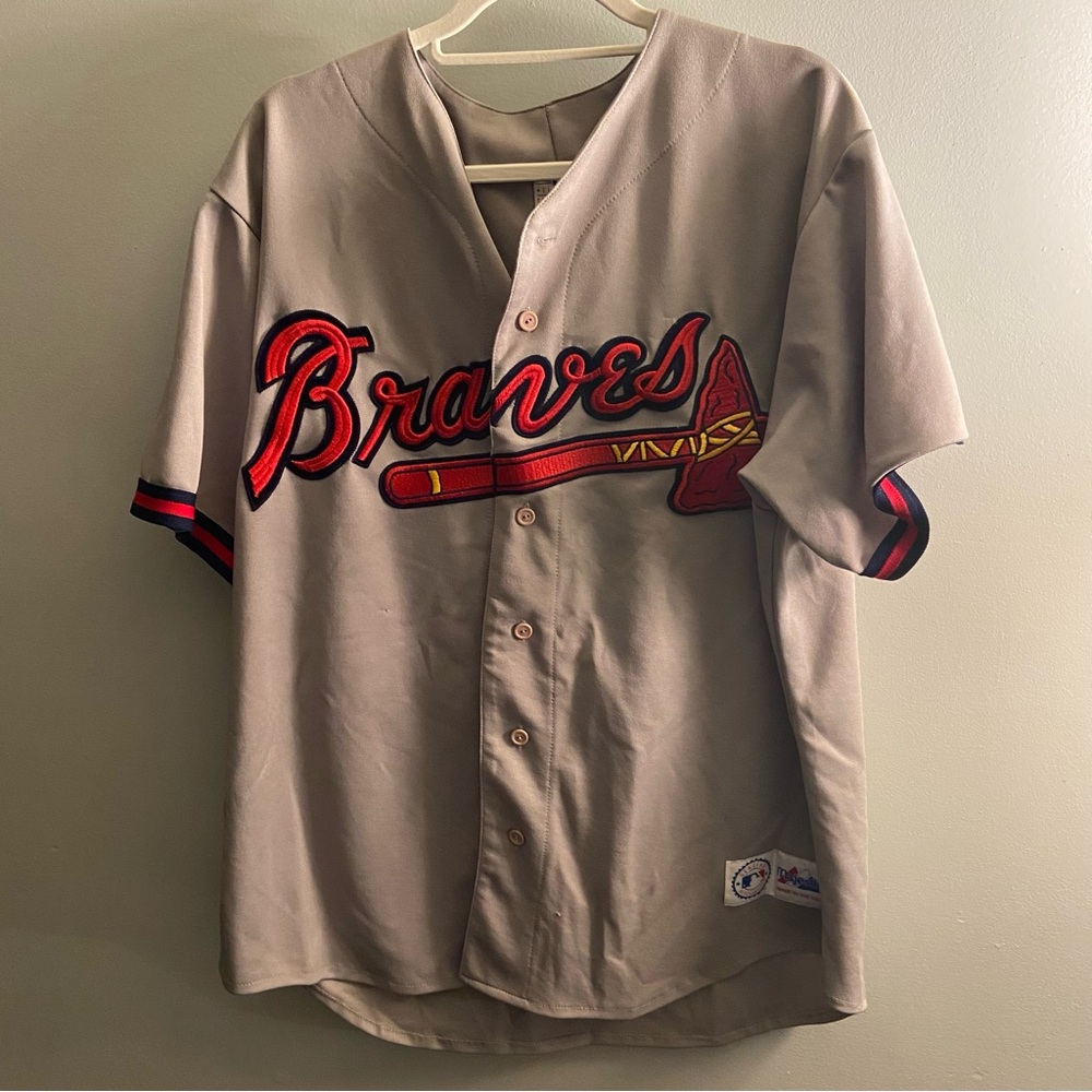 Majestic Atlanta Braves Jersey Men’s XL – Gray/Red Logo - Picture 1 of 4